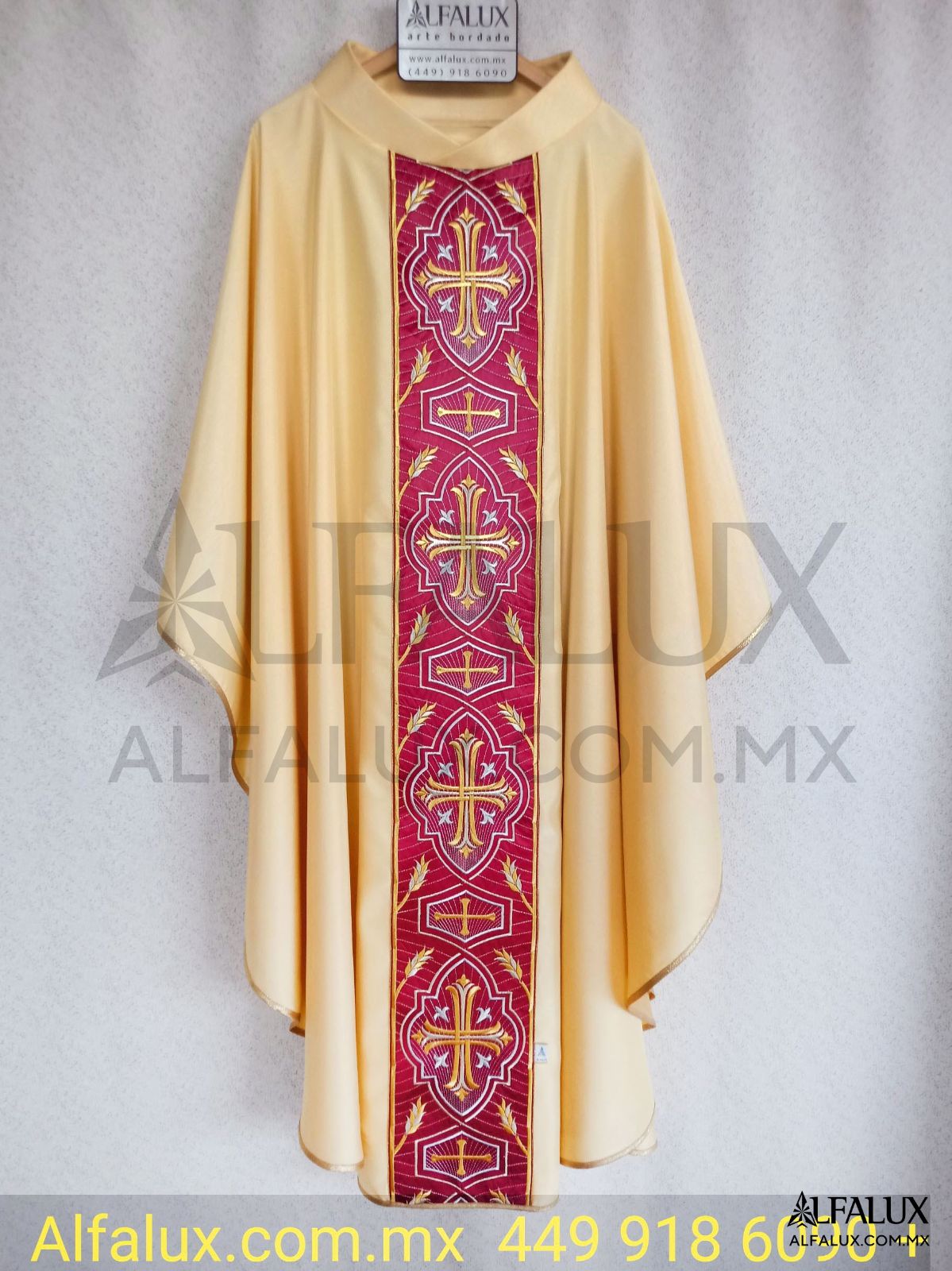 04 IMPERIAL Alfalux Casulla Central Dorado Shantung RojoQuem 34